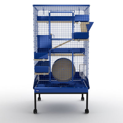 Chinchilla Mansion Blue Deluxe Bundle Chinchilla Cage - Handmade in the USA! 